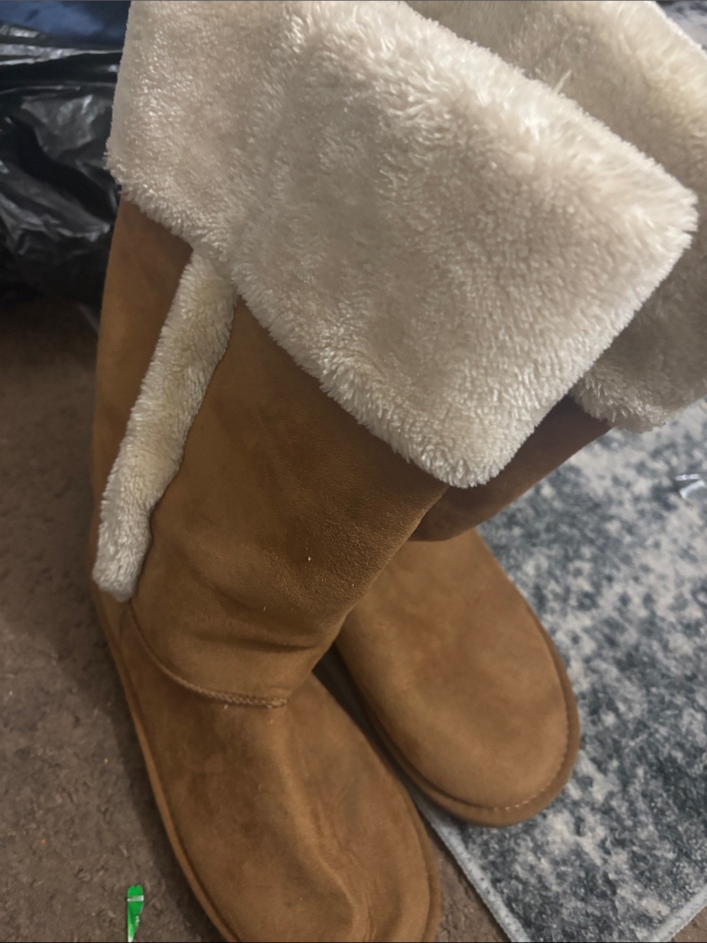 Classic Faux-Shearling Fold-Over Winter Boots - Brown